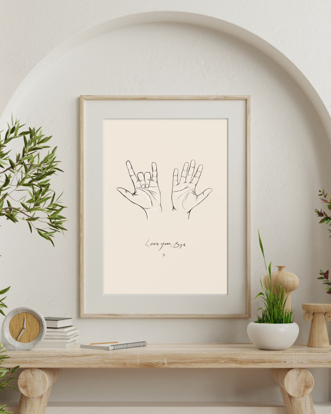 "Love you, Bye x" Print