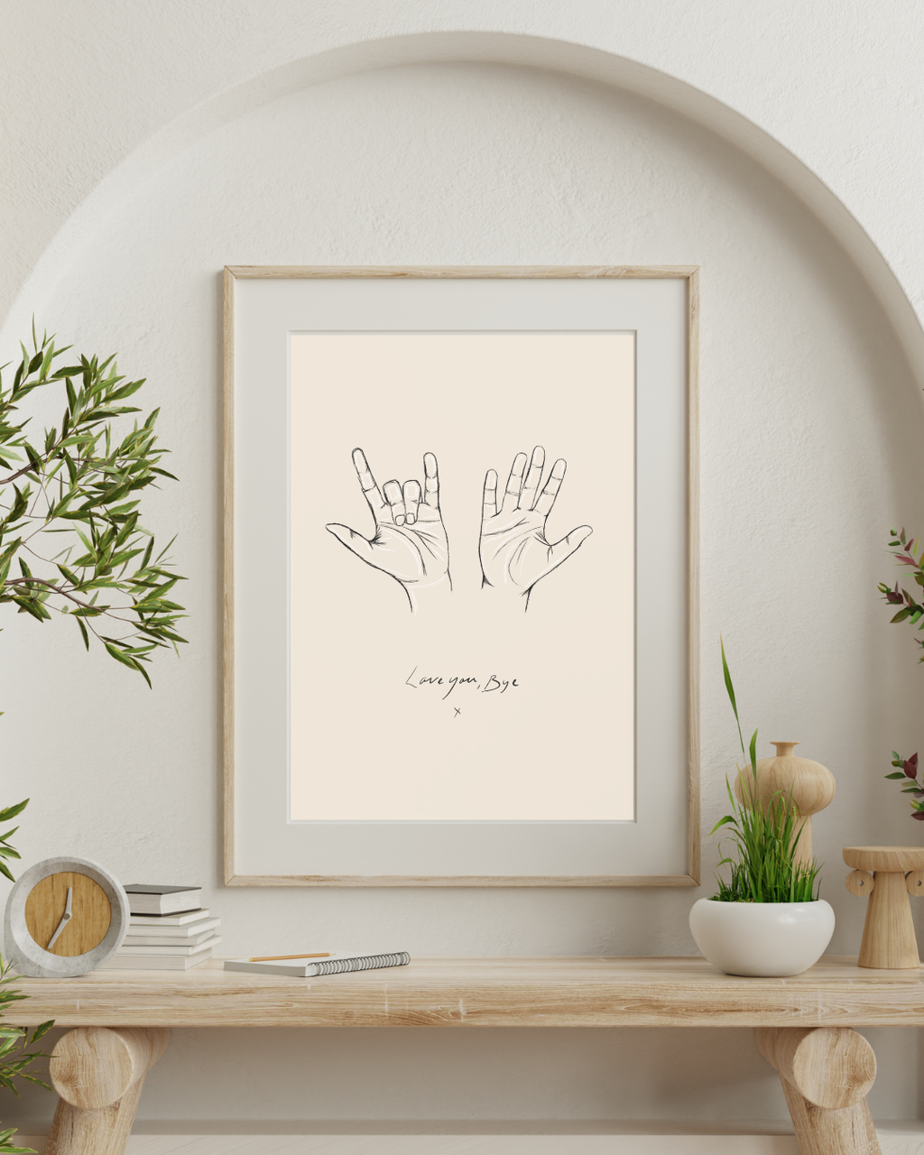"Love you, Bye x" Print