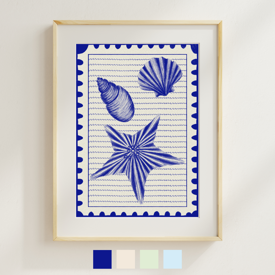 Beachcomb Stamp Print