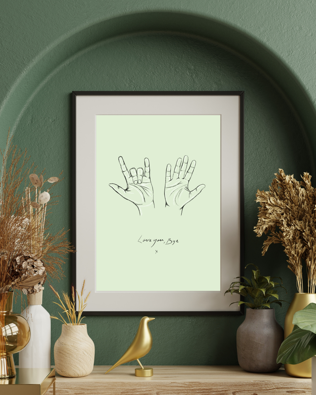 "Love you, Bye x" Print