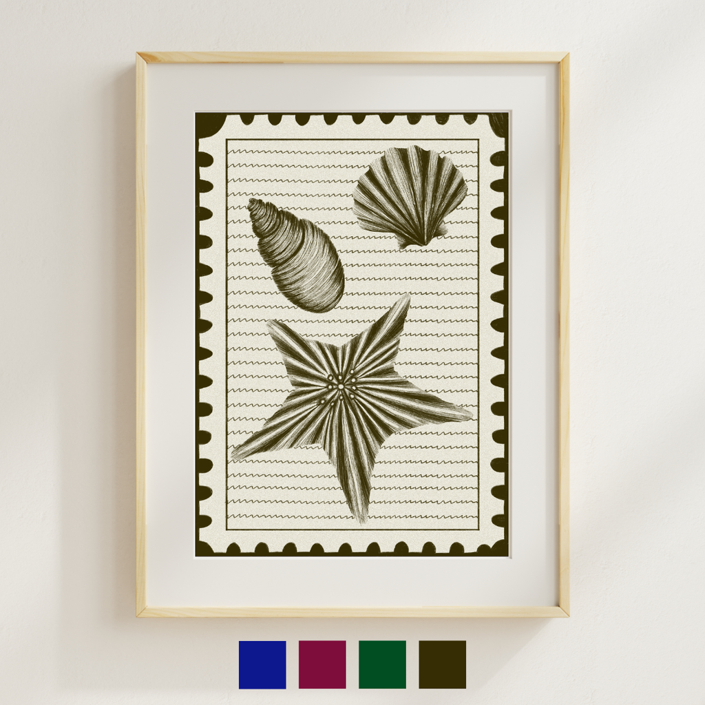 Beachcomb Stamp Print
